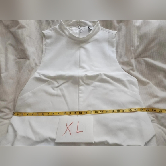 H&M Bead-embellished Top.TOP ONLY White BNWT. Pants Separately sold NO LOW BALL! - Picture 10 of 15